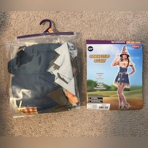 Cornfield Cutie Costume with Blue and White Details. Halloween’s costume.